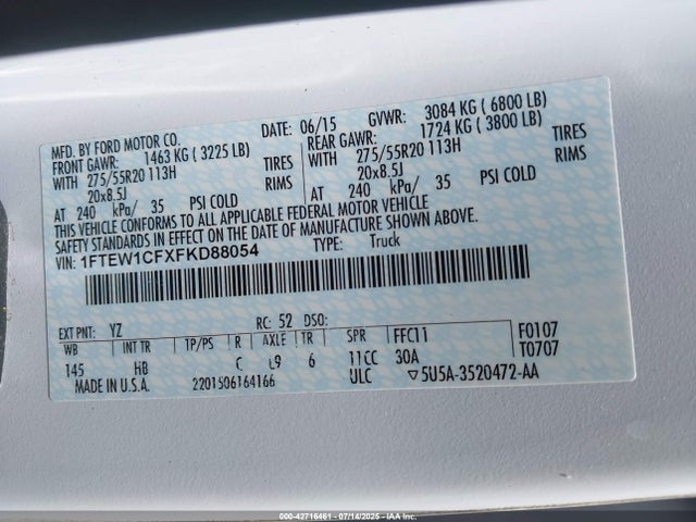 Ford 2015 2015 1FTEW1CFXFKD88054 Image 9