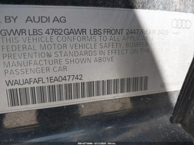 2014 AUDI A4 WAUAFAFL1EA047742 Photo 8