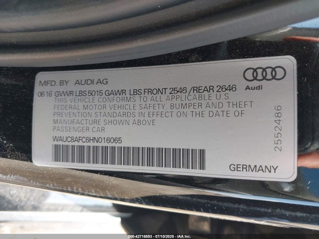 2017 AUDI A6 WAUC8AFC6HN016065 Photo 8