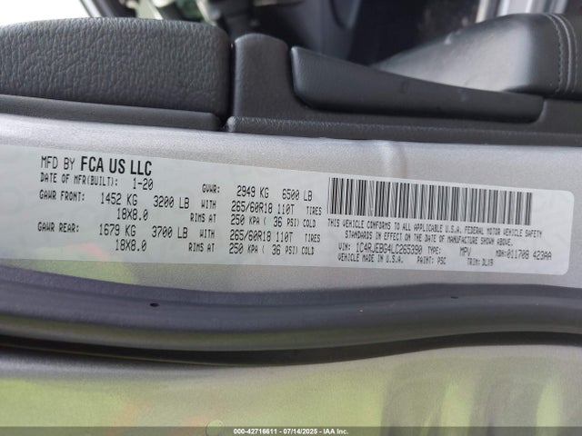 1C4RJEBG4LC265390 Jeep Grand Cherokee