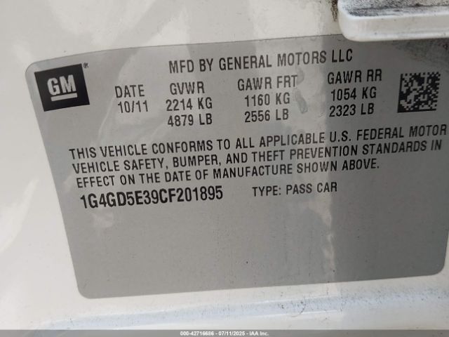 2012 BUICK LACROSSE 1G4GD5E39CF201895 Photo 8