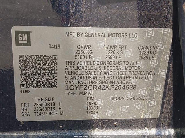2019 CADILLAC XT4 1GYFZCR42KF204638 Photo 8