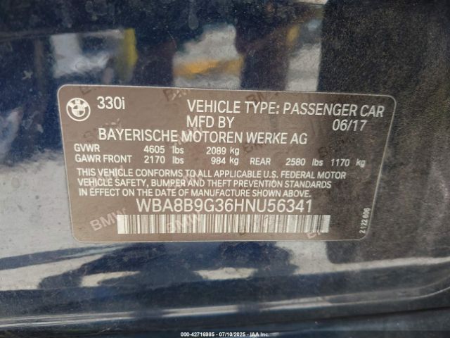 2017 BMW 330I WBA8B9G36HNU56341 Photo 8