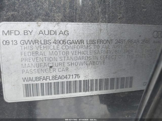2014 AUDI A4 WAUBFAFL8EA047175 Photo 8