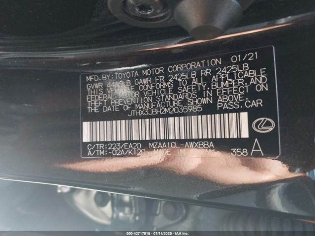 2021 LEXUS UX 200 JTHX3JBH2M2035985 Photo 8