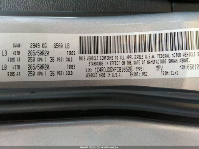 2015 DODGE DURANGO 1C4RDJDGXFC810526 Photo 8