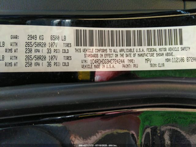2017 DODGE DURANGO 1C4RDHDG3HC724244 Photo 8