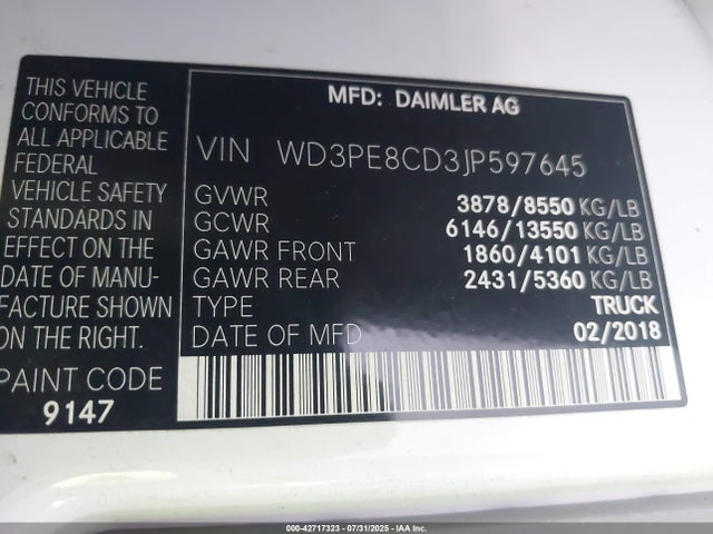 WD3PE8CD3JP597645 Mercedes-Benz mg5+mh5 with brake assist