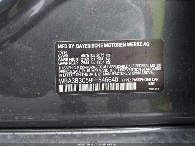 BMW 328I 2015 WBA3B3C59FF546640 Image 9