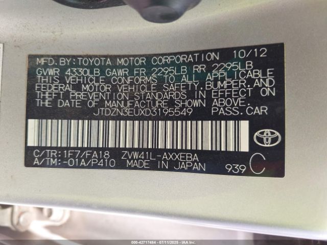 2013 TOYOTA PRIUS V JTDZN3EUXD3195549 Photo 8