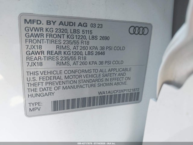 2023 AUDI Q3 WA1AUCF3XP1121872 Photo 8