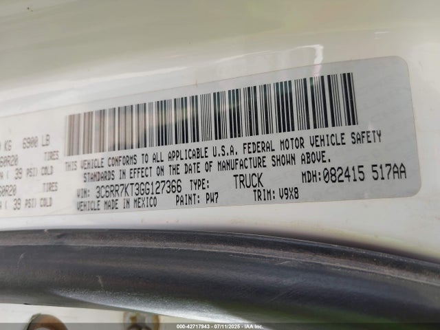 RAM 1500 2016 3C6RR7KT3GG127366 Image 9