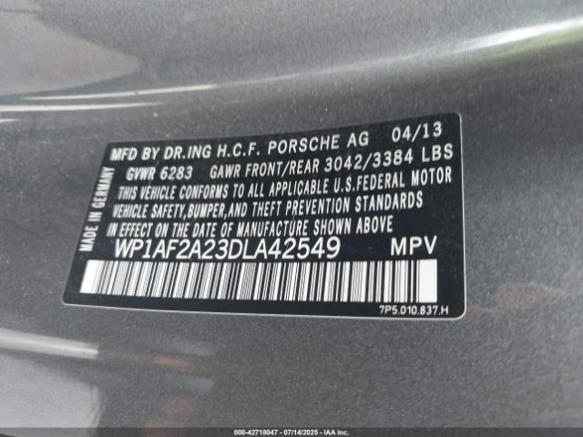 2013 PORSCHE CAYENNE WP1AF2A23DLA42549 Photo 8