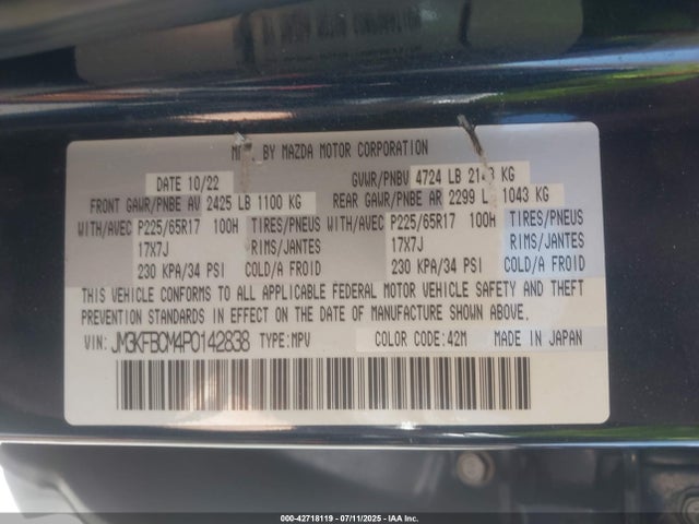 Mazda pyud 2023 JM3KFBCM4P0142838 Image 9