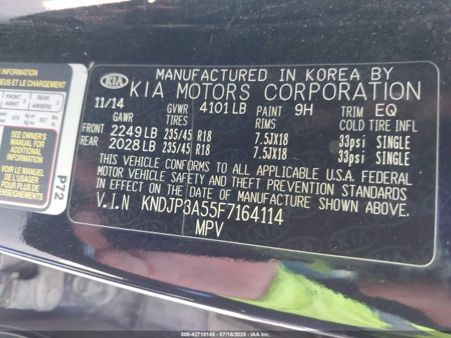 KIA dohc gdi nu 2015 KNDJP3A55F7164114 Image 9