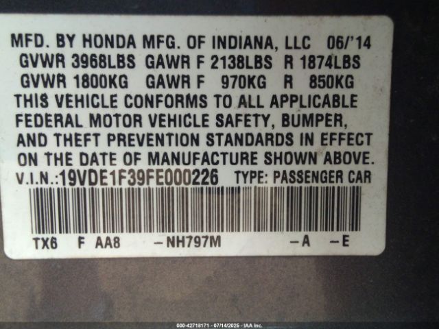 2015 ACURA ILX 19VDE1F39FE000226 Photo 8