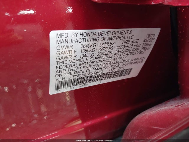 Acura j35y5 2025 5J8YE1H95SL006733 Image 8