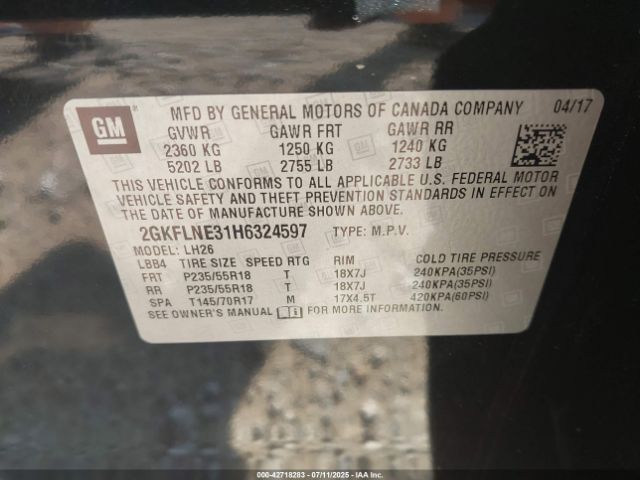 2017 GMC TERRAIN 2GKFLNE31H6324597 Photo 8