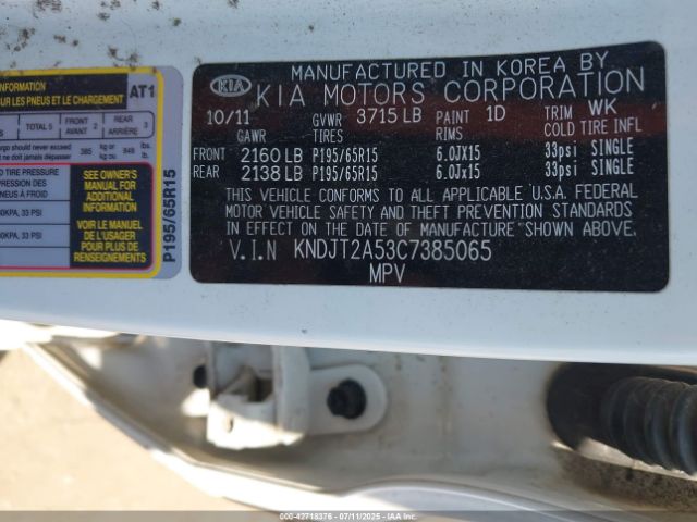 2012 KIA SOUL KNDJT2A53C7385065 Photo 8
