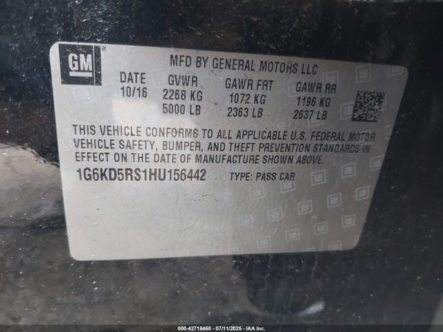 2017 CADILLAC CT6 1G6KD5RS1HU156442 Photo 8