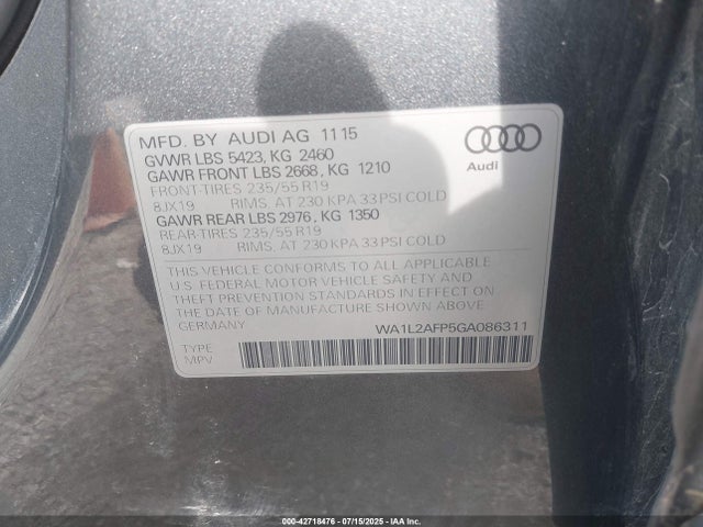 2016 AUDI Q5 WA1L2AFP5GA086311 Photo 8