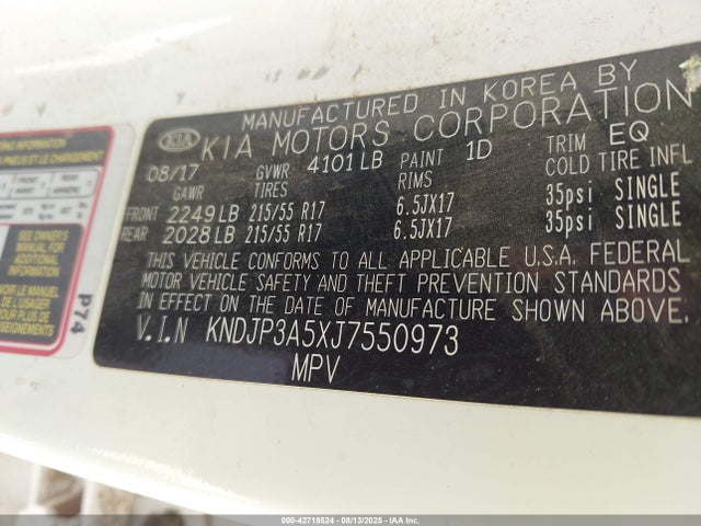KIA SOUL + 2018 KNDJP3A5XJ7550973 Image 9