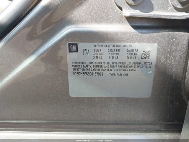 2012 CADILLAC CTS 1G6DH5E53C0137999 Photo 8