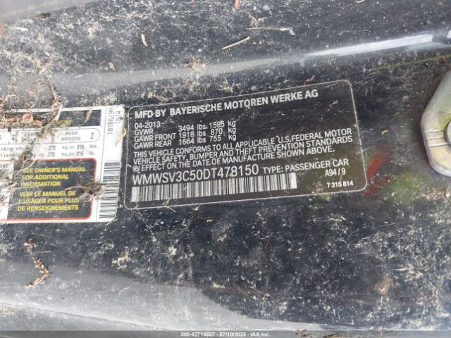 2013 MINI HARDTOP WMWSV3C50DT478150 Photo 8
