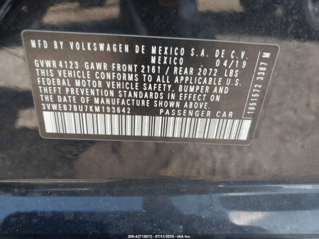 2019 VOLKSWAGEN JETTA 3VWEB7BU7KM193642 Photo 8