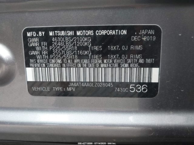 2020 MITSUBISHI ECLIPSE CROSS JA4AT4AA0LZ028045 Photo 8