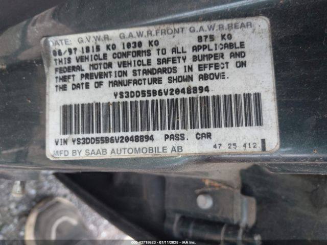 1997 SAAB 900 YS3DD55B6V2048894 Photo 8