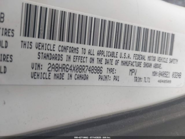 2008 CHRYSLER TOWN & COUNTRY 2A8HR64X08R748986 Photo 8
