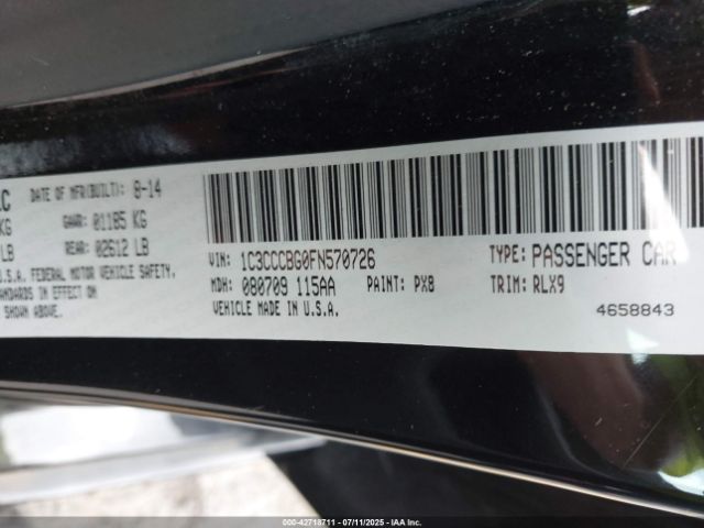 2015 CHRYSLER 200 1C3CCCBG0FN570726 Photo 8