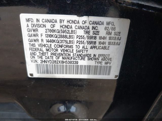 2008 ACURA MDX 2HNYD282X8H530339 Photo 8