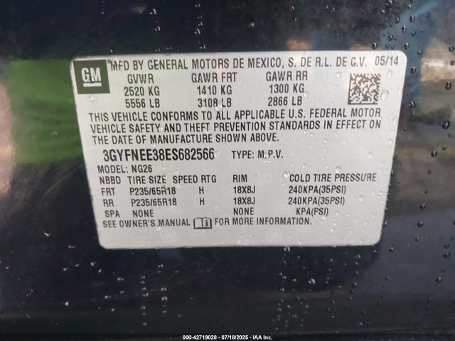 2014 CADILLAC SRX 3GYFNEE38ES682566 Photo 8
