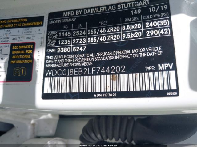 2020 MERCEDES-BENZ GLC 300 COUPE WDC0J8EB2LF744202 Photo 8