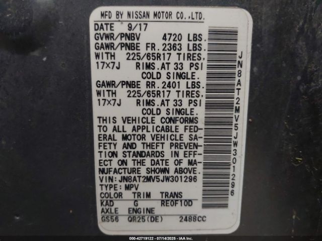 2018 NISSAN ROGUE JN8AT2MV5JW301296 Photo 8