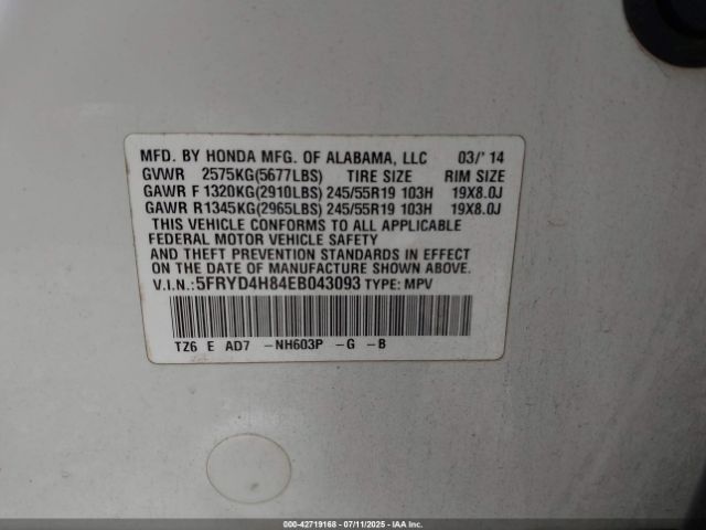 2014 ACURA MDX 5FRYD4H84EB043093 Photo 8
