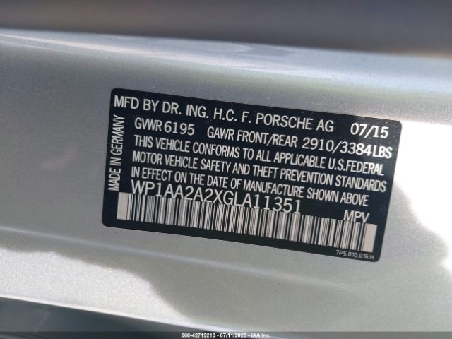 2016 PORSCHE CAYENNE WP1AA2A2XGLA11351 Photo 8