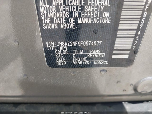 JN8AZ2NF9F9574527 Infiniti 2015