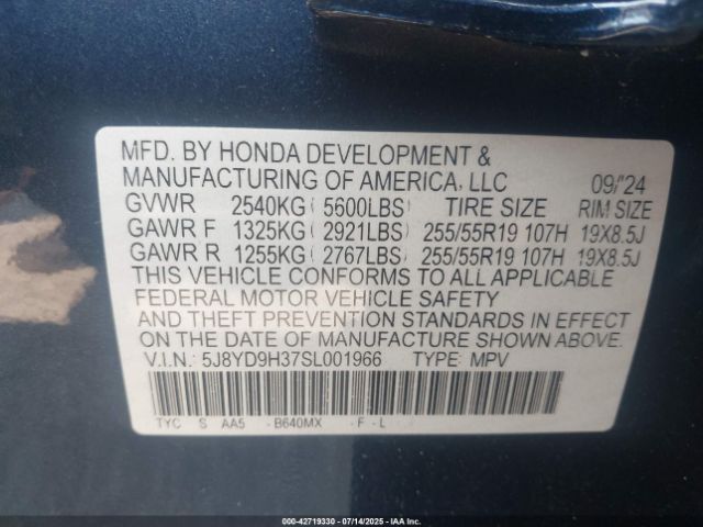 2025 ACURA MDX 5J8YD9H37SL001966 Photo 8