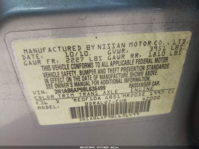 2011 NISSAN SENTRA 3N1AB6AP9BL636499 Photo 8