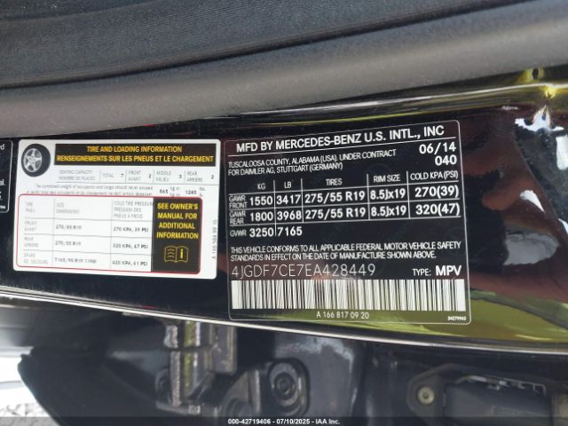 2014 MERCEDES-BENZ GL 450 4JGDF7CE7EA428449 Photo 8