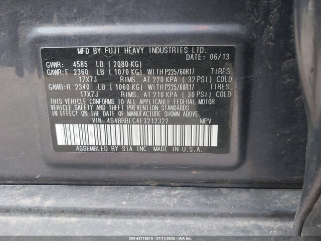 Subaru 2.5na u5 2014 4S4BRBLC4E3212322 Image 9