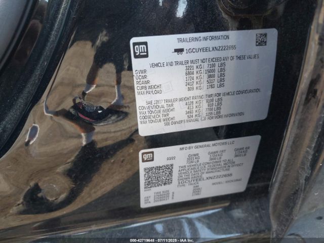 2022 CHEVROLET SILVERADO 1500 LTD 1GCUYEELXNZ222655 Photo 8