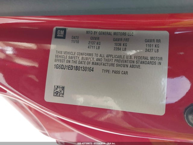 2011 CADILLAC CTS 1G6DJ1ED1B0130164 Photo 8