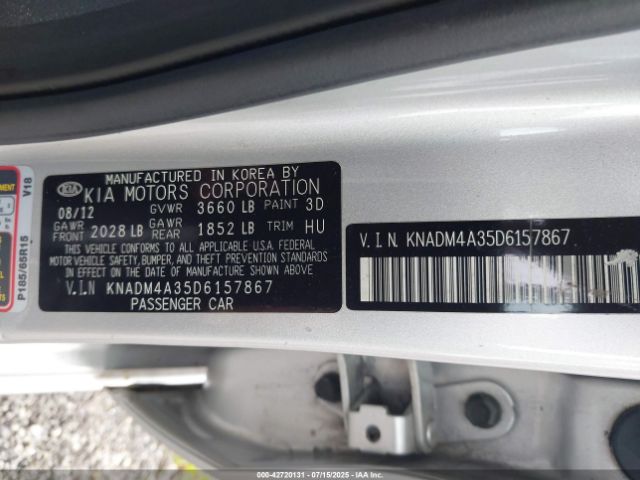 2013 KIA RIO KNADM4A35D6157867 Photo 8