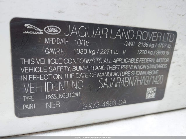 Jaguar lev3 lev160 2017 SAJAR4BN7HA971420 Image 9