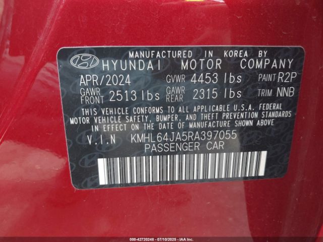 2024 HYUNDAI SONATA KMHL64JA5RA397055 Photo 8
