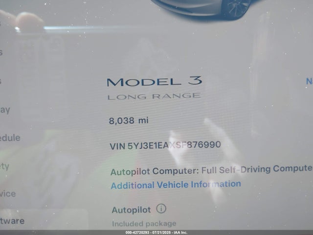 2025 TESLA MODEL 3 5YJ3E1EAXSF876990 Photo 6